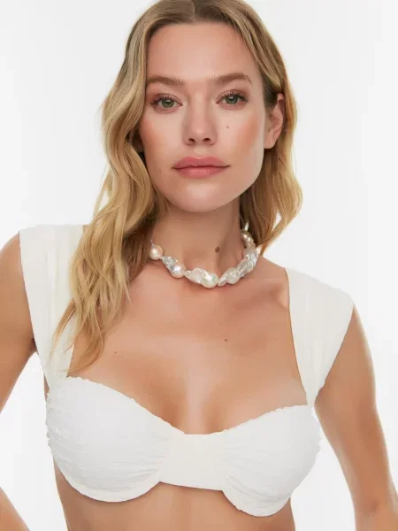 Trendyol Sutien costum de baie natural alb