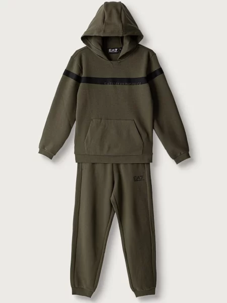 Emporio Armani melegítő szett gyerek pamuttal zöld
