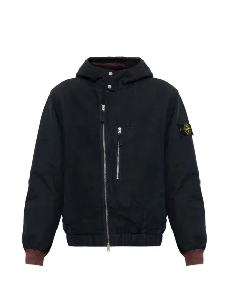 Geacă Stone Island de lână cu strasuri albastru