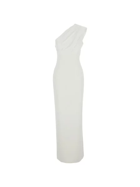 Rochie maxi Solace London drapată cu un umăr gol