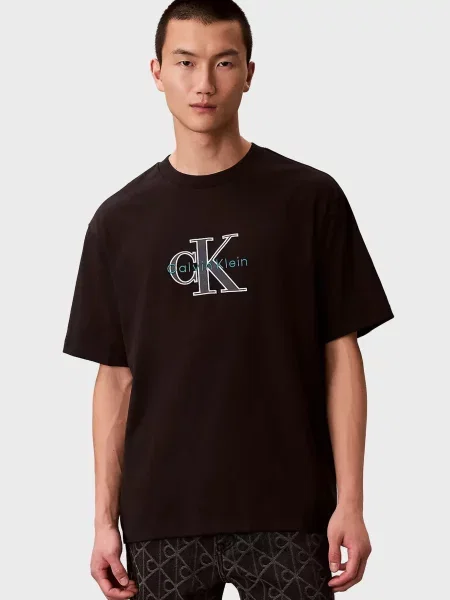Графічний футболка Calvin Klein Jeans чорна