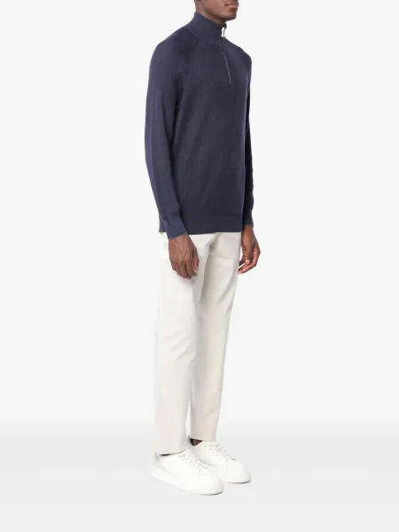 Pulover Brunello Cucinelli cu mânecă raglan albastru