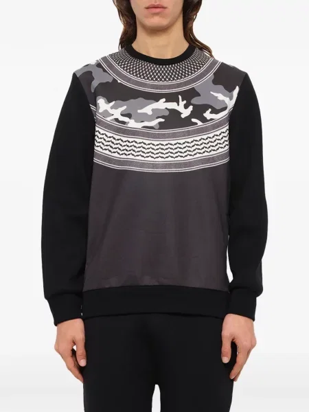 Hanorac Neil Barrett cu imagine cu model camuflaj negru