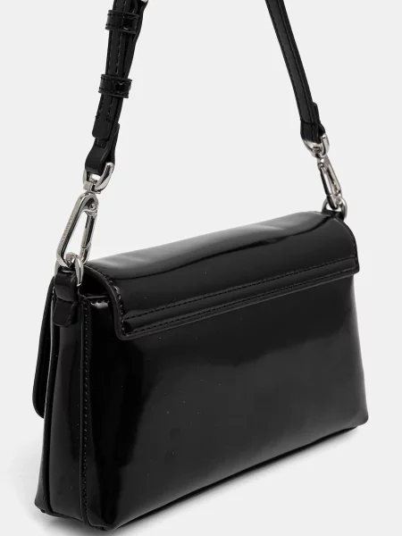 Táska Calvin Klein Ck Must Dbl Strap Mini Bag_Shiny fekete