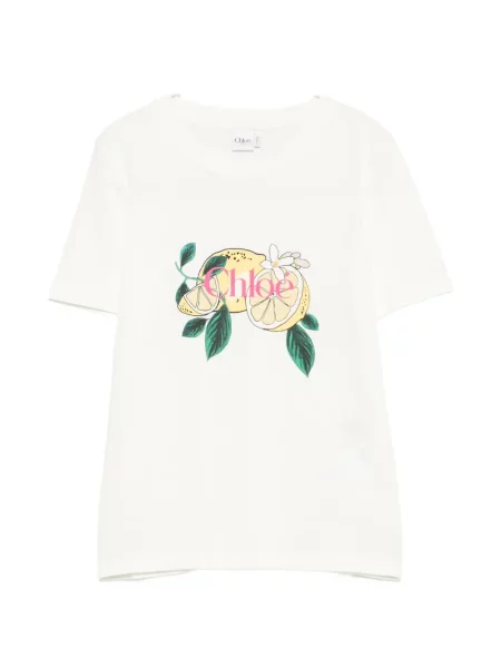 Tricou Chloé cu imagine alb