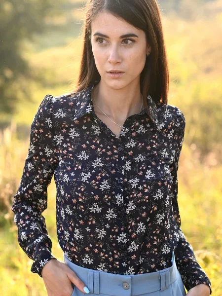 Блуза LadyLike текстиль синій