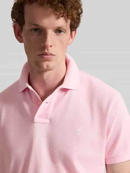 Koszulka polo o kroju slim fit z czystej bawełny Polo Ralph Lauren różowa