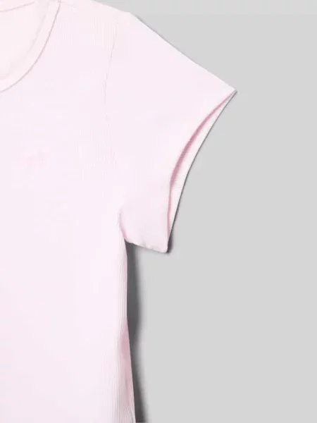 T-shirt z naszywanym logo model ESSENTIAL' Abercrombie&fitch różowa