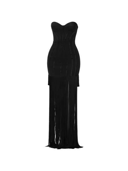 Rochie maxi Elisabetta Franchi fără bretele negru
