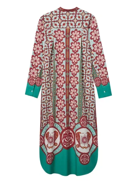 Rochie La Doublej din poplin de costum verde