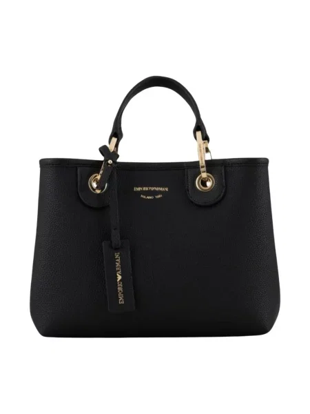 Torebka crossbody Emporio Armani z magnetycznym zapięciem skórzana czarna