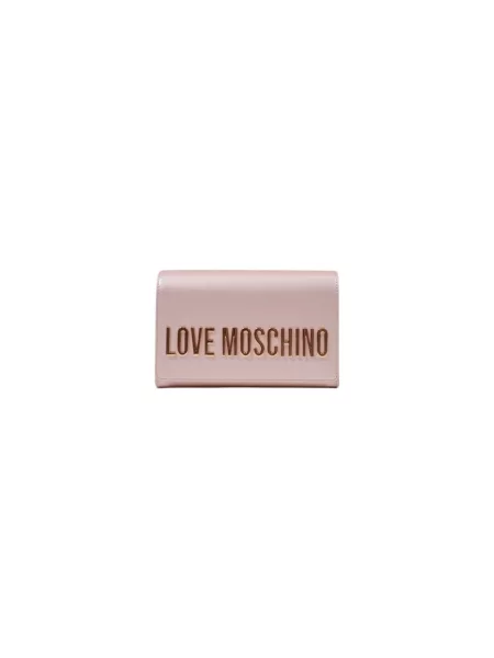 Torebka skórzana Love Moschino różowa