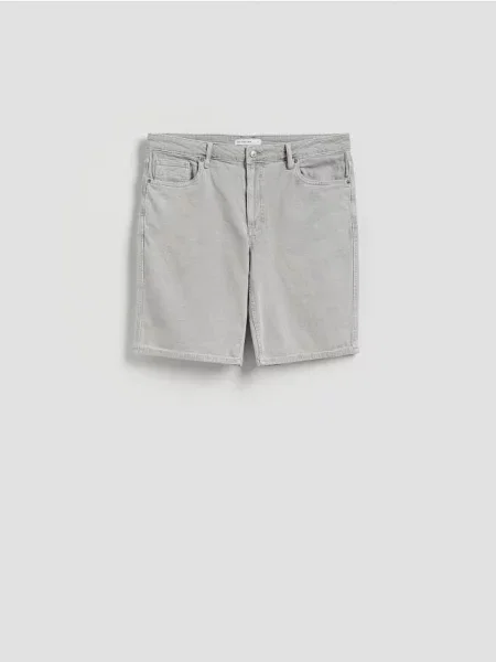 Reserved Pantaloni scurți straight din denim deschis gri