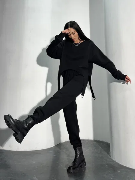 Флисовый свитшот Jadone Fashion черный