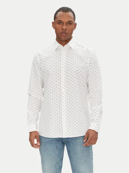HUGO Риза Valerio Modern Fit бял