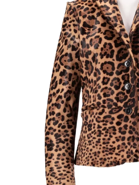 Geanta de piele La Rose cu imagine cu model leopard roz