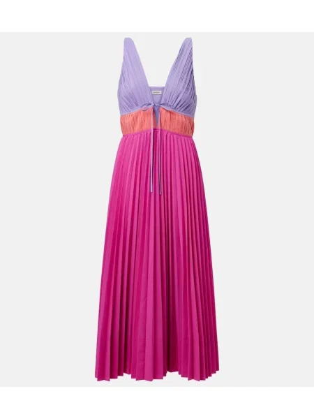 Rochie midi Simkhai plisată până la genunchi din poplin