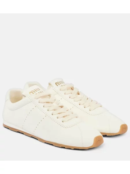 Usnjene superge Miu Miu bela