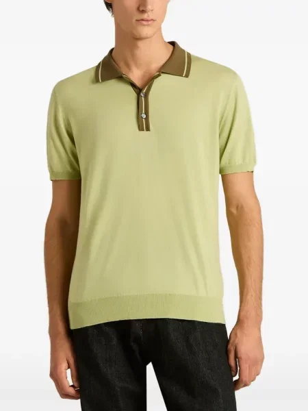 Gulerat tricou polo Kiton verde