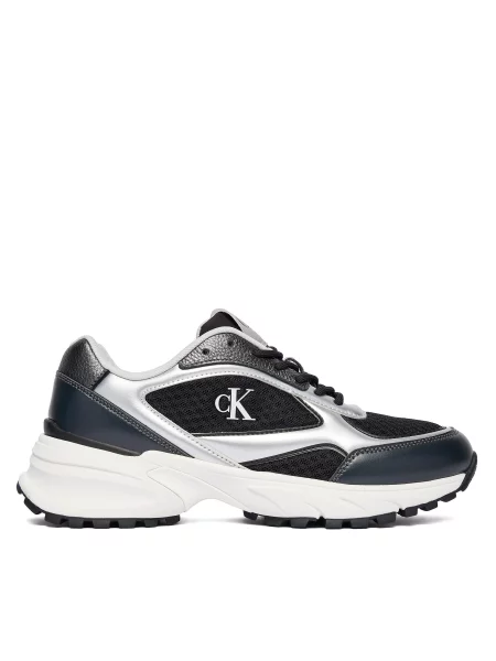 Tenisky Calvin Klein Hike Runner Lace Up Mesh Mix black/silver černé
