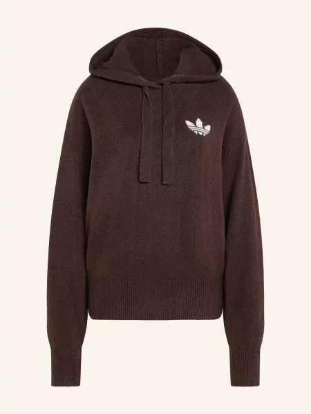 Adidas Originals Mikina S Kapucí Essentiell tmavě hnědá