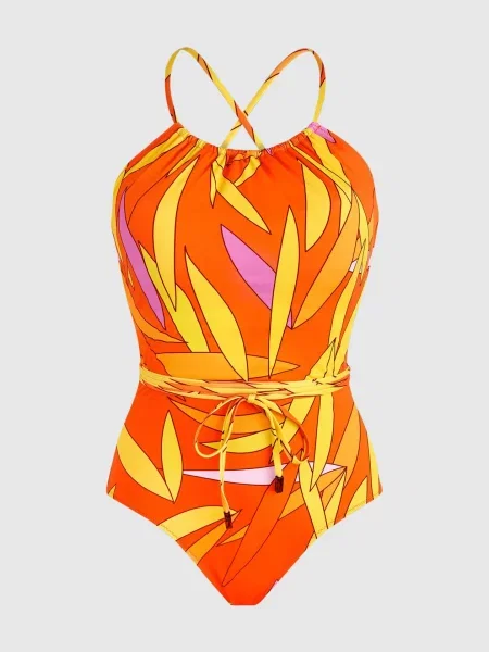 Купальник Madrague в принт Vilebrequin помаранчевий