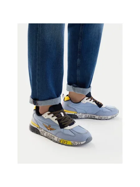 Sneakersy Aeronautica Militare niebieskie