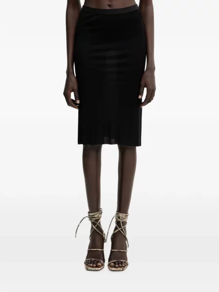 Fustă midi Rick Owens Lilies din jerseu