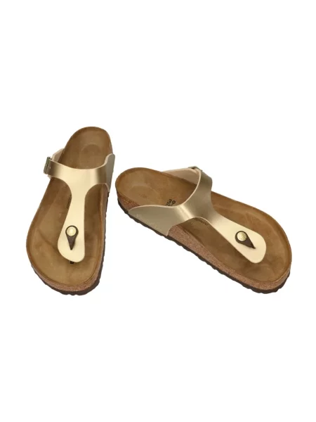 Birkenstock Gizeh BS Gold Regular Fit Unisex Sandały Birkenstock Żółty Size: beżowe