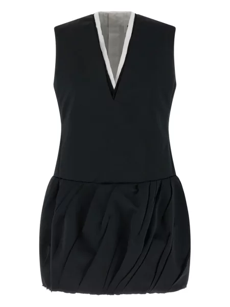 Rochie mini Jil Sander cu decolteu în V de costum negru