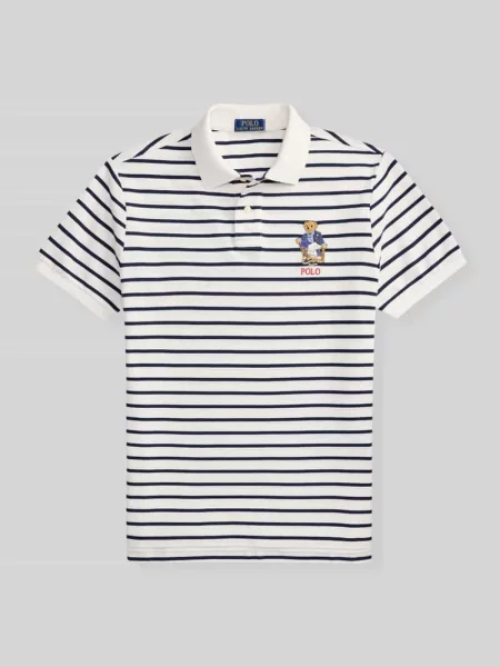 Koszulka polo o kroju regular fit z detal:em z nadruk polo bear Polo Ralph Lauren biała