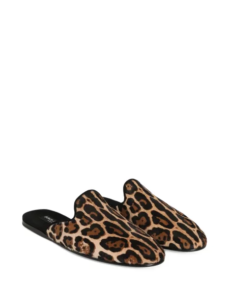 Natikače Dolce & Gabbana bez pete s printom s leopard uzorkom smeđa