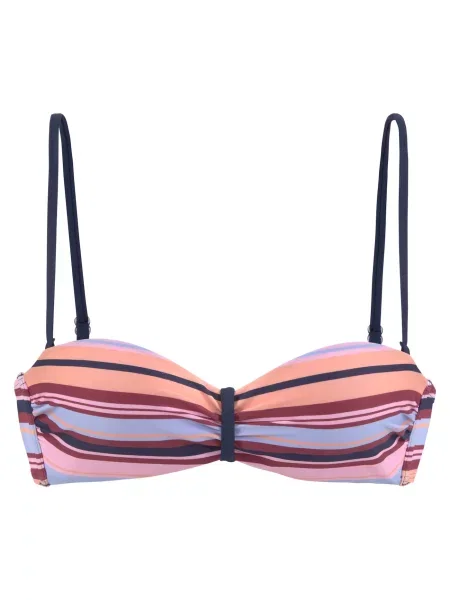 S.Oliver Sutien costum de baie bleumarin / portocaliu caisă roși aprins roz