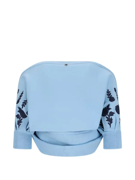 Decupat pulover Rabanne cu model floral albastru