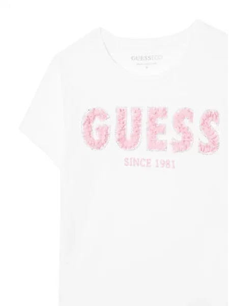 Guess Majica Regular Fit bela