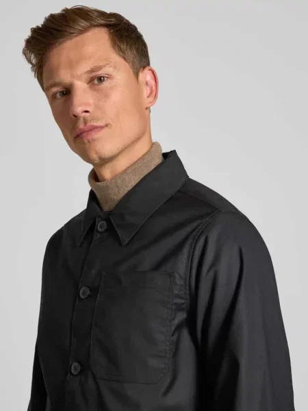 Kurtka koszulowa o kroju regular fit z dodatkiem model ‘Marco’ Casual Friday czarna
