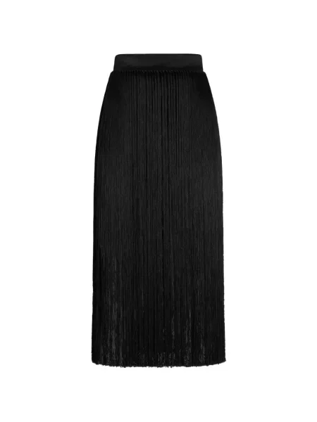 Lung fustă Dolce & Gabbana din satin negru