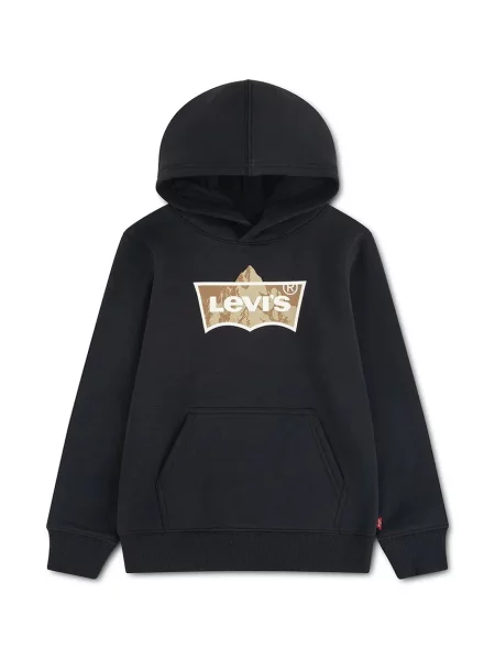 Levi's dukserica za djecu s pamukom TALLEST PEAK BATWING HOODI crna