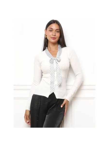 Pulover La Modeuse alb