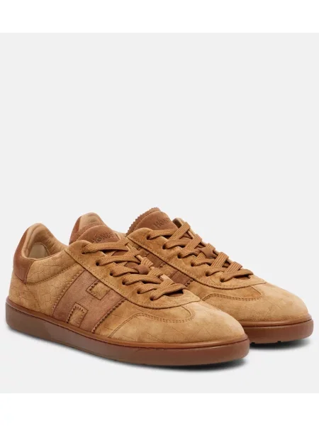 Sneakerși Hogan din piele de căprioară maro