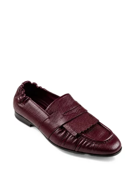 Pantofi loafer Anips cu franjuri din piele roșu