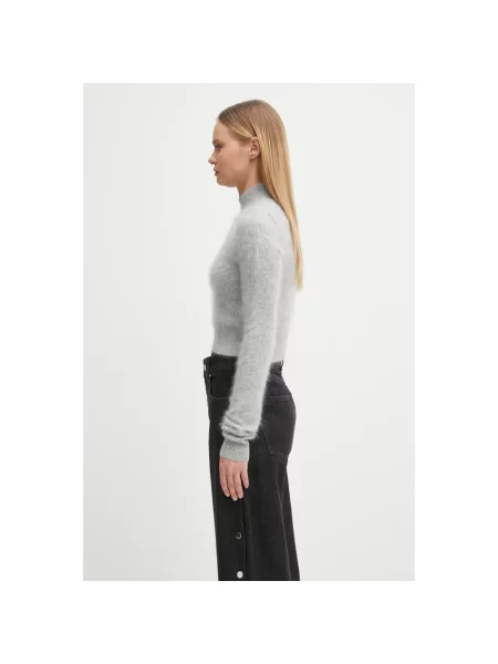 Lniany sweter Sportmax szary