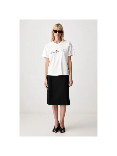 Koszulka Mm6 Maison Margiela z dżerseju z logo biała