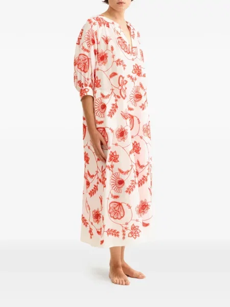 Rochie Eres cu model floral cu imagine de costum alb