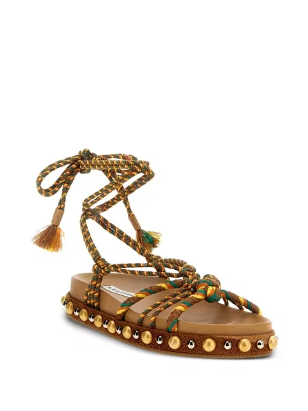 Sandale Aquazzura din piele cu imprimeu tropical maro