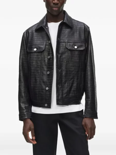 Кожено яке Karl Lagerfeld черно