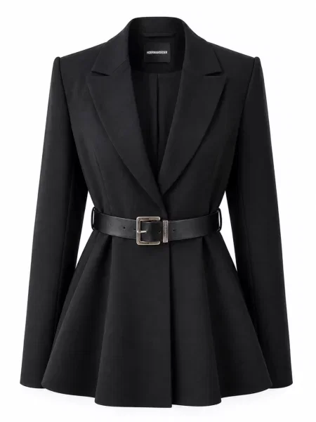Hoermanseder Sacou Peplum' negru