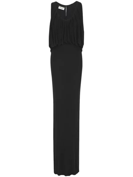 Rochie fără mâneci Saint Laurent fără mâneci drapată de costum negru