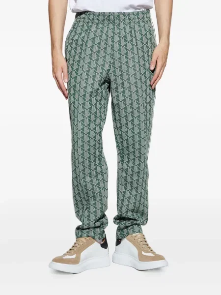 Pantaloni Lacoste cu dungi verde