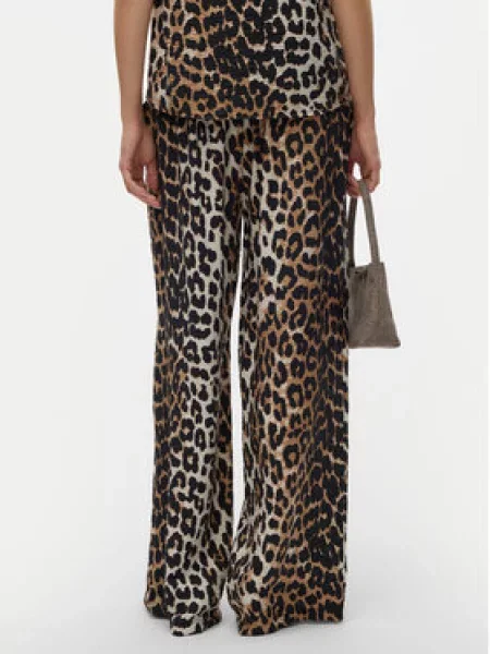 Vero Moda Kalhoty z materiálu Josie Hnědá Wide Leg černé